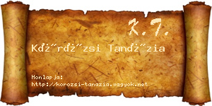 Körözsi Tanázia névjegykártya